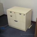 Blonde 4 Drawer Double Wide File and Storage Pedestal